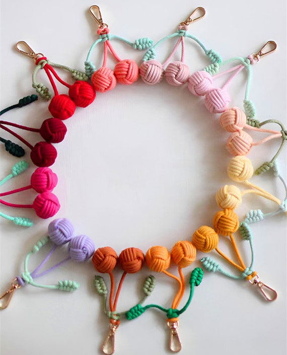 BEGINNER LEVEL / Macrame Tutorial / Learn Macrame / Macrame Keychain Pattern / Macrame Bag Hanger / Diy Macrame /PDF Pattern/English Version