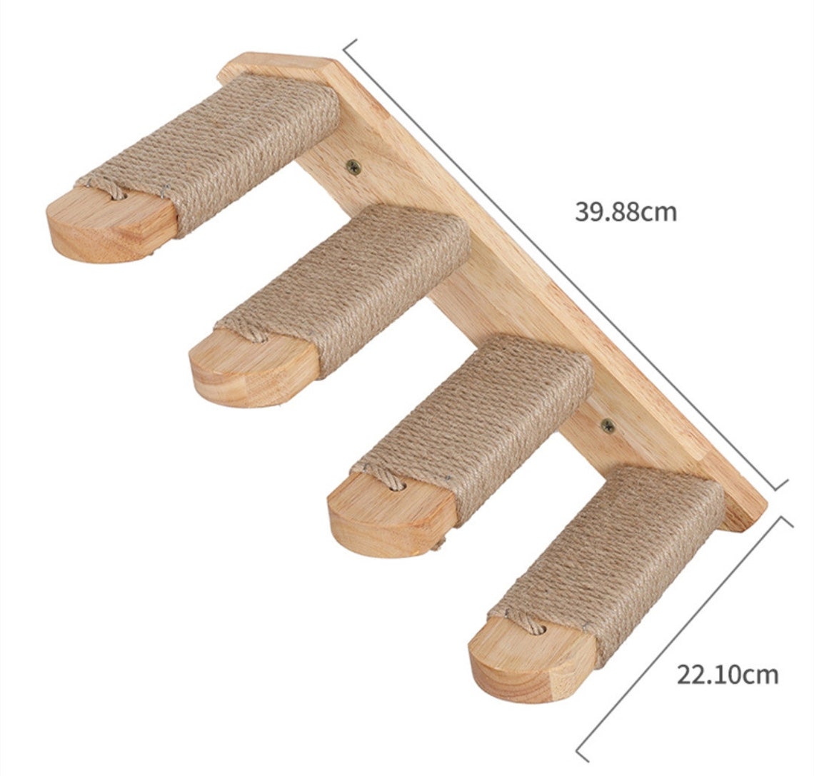 Wall Mount Wood Cat Wall Steps Cat Wall Furniture Cat Stair Etsy Canada