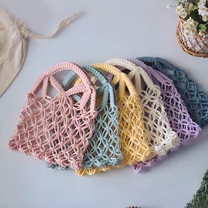 ANFÄNGER-LEVEL Makramee-Sommertaschenmuster auf Englisch, Makramee-PDF-Muster, Makramee-Taschen-Tutorial, Geschenk für Mädchen
