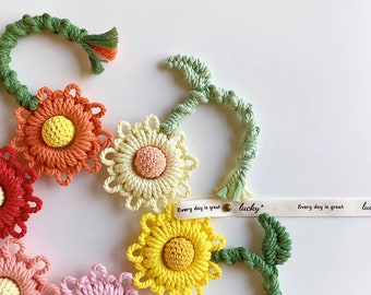 DIY Macrame Flower PDF Patterns, Macrame Bag Hanger, Macrame Car Hanger, Macrame Wall Hanging, DIY Gift for Girl, Gift for Her