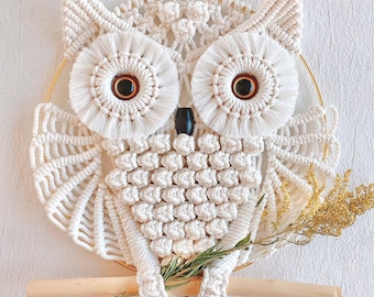 Beginner Level / PDF Macrmae Patterns for Owl Wall Hanging / Pdf Tutorial for How to Macrame Owl Hanging, Macrame PDF Instruction