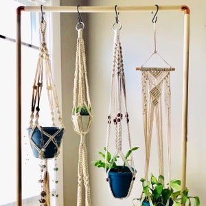 4 Styles Macrame Plant Hangers Set for Indoor Plants, Plant Hangers, Plant Lover Gifts,Hanging Plant Flower Holder,Indoor Pot Hanger