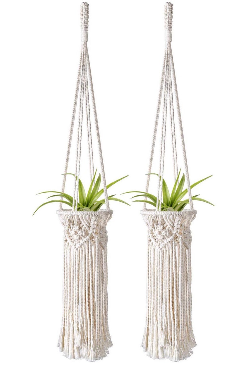 Mini Macrame Air Plant Hangers Hanging Small Plant Holders