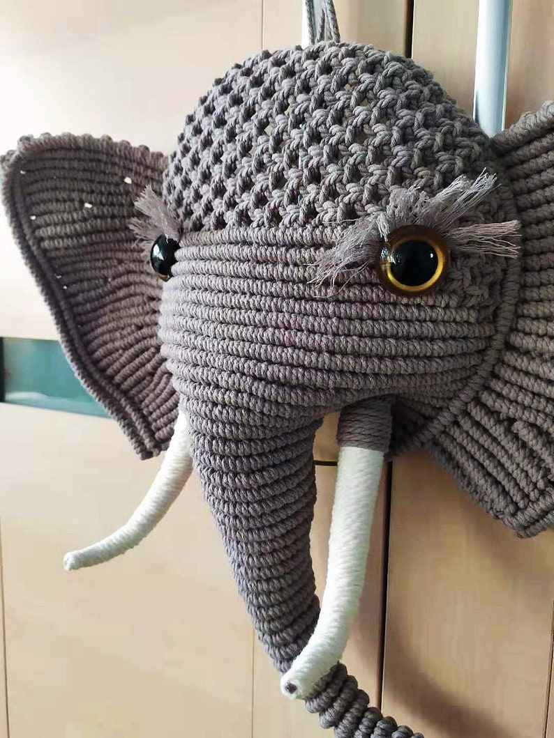 Hanging Macrame Elephant Wall Art Hanging Macrame Animals Etsy