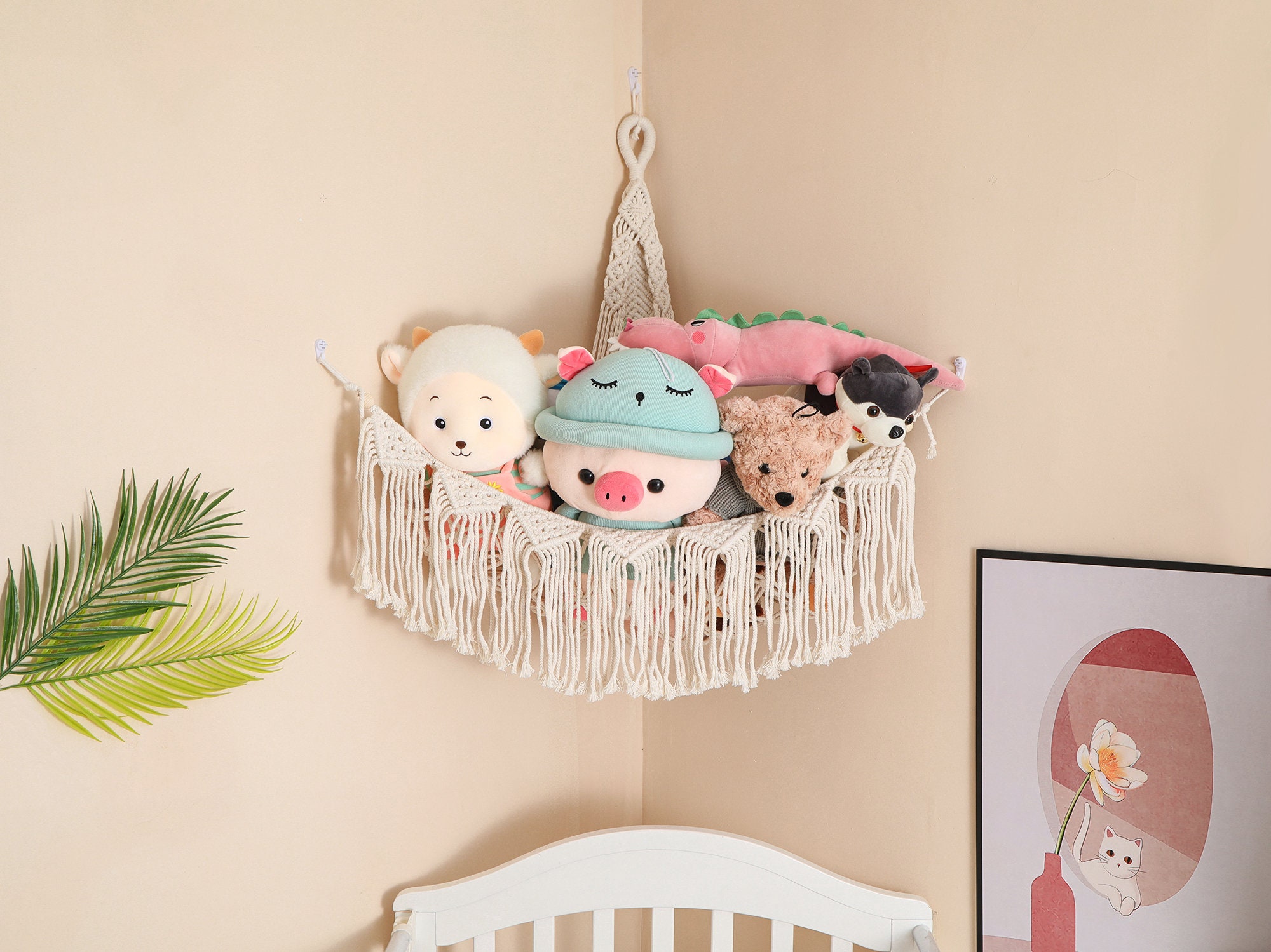 Floating Toy Storage A handmade floating corner storage option for your  stuffed animal collection! Sick of all t…