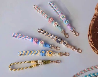 NIVEAU DÉBUTANT / Tutoriel macramé / Apprendre le macramé / Sangle de téléphone en macramé / Porte-clés en macramé / Kit macramé bricolage / Patron PDF/Version anglaise