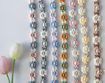 PDF Patterns Macrame Flower Bag Strap with Lobster Clasps in English, Beginner Level PDF Bag Strap, Macrame Bag Strap, Macrame Camera Strap