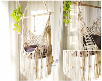 Lit suspendu en macramé pour chat, hamac en macramé pour chat, panier pour chat en macramé, nidification de chat, cadeaux pour maman chat, cadeaux pour propriétaires de chats, cadeaux pour amoureux des chats, meubles pour chats