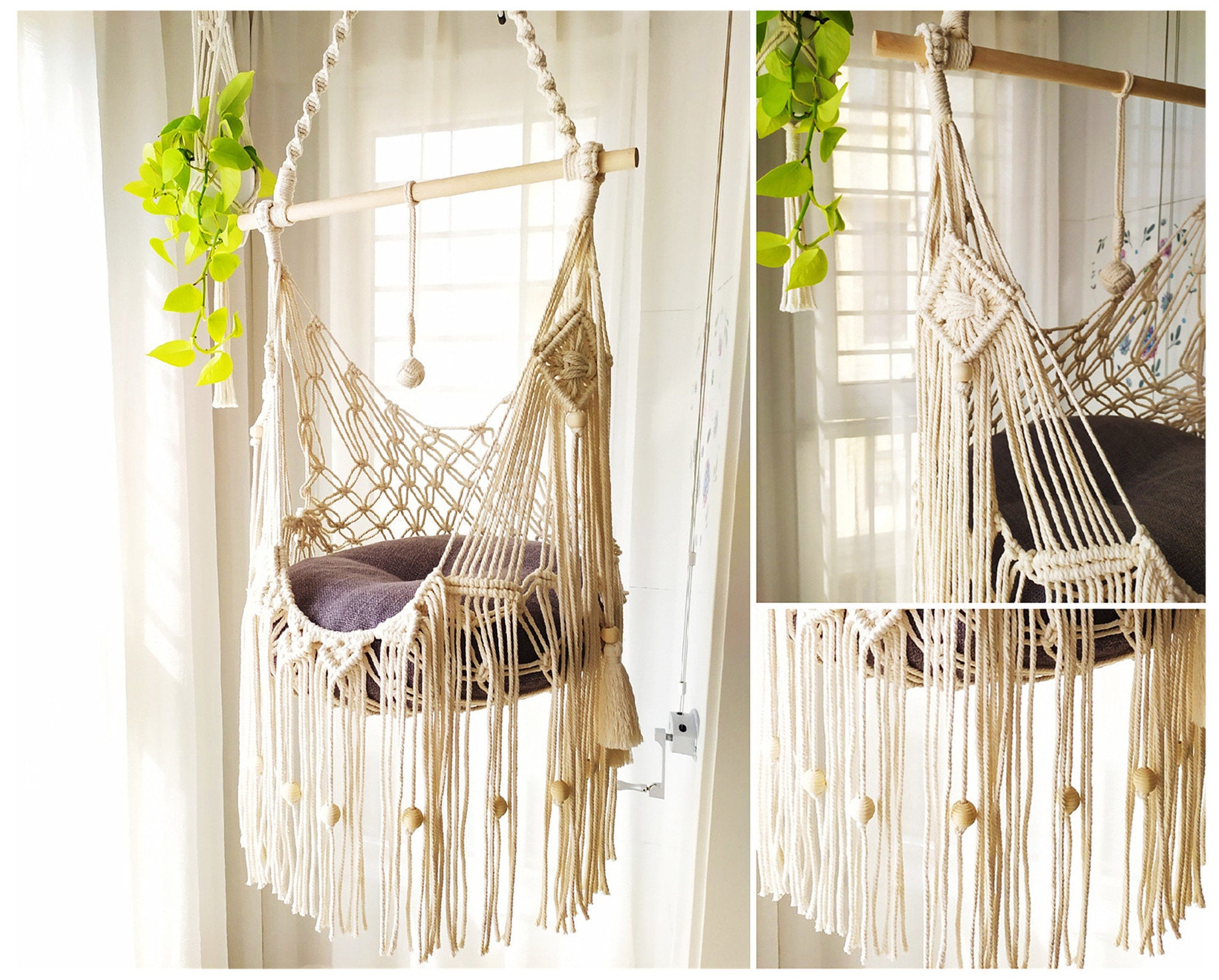 Macrame Hanging Cat Bed, Hammock, Basket, Nesting, Mom Gifts, Owner Lover Gifts, Cat Furniture