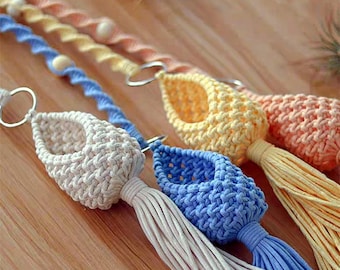 MACRAME TUTORIAL / Learn Macrame / Macrame Plant Hanger / Hanging Air Plant / Diy Macrame kit / PDF Pattern / Beginner Level/English Version