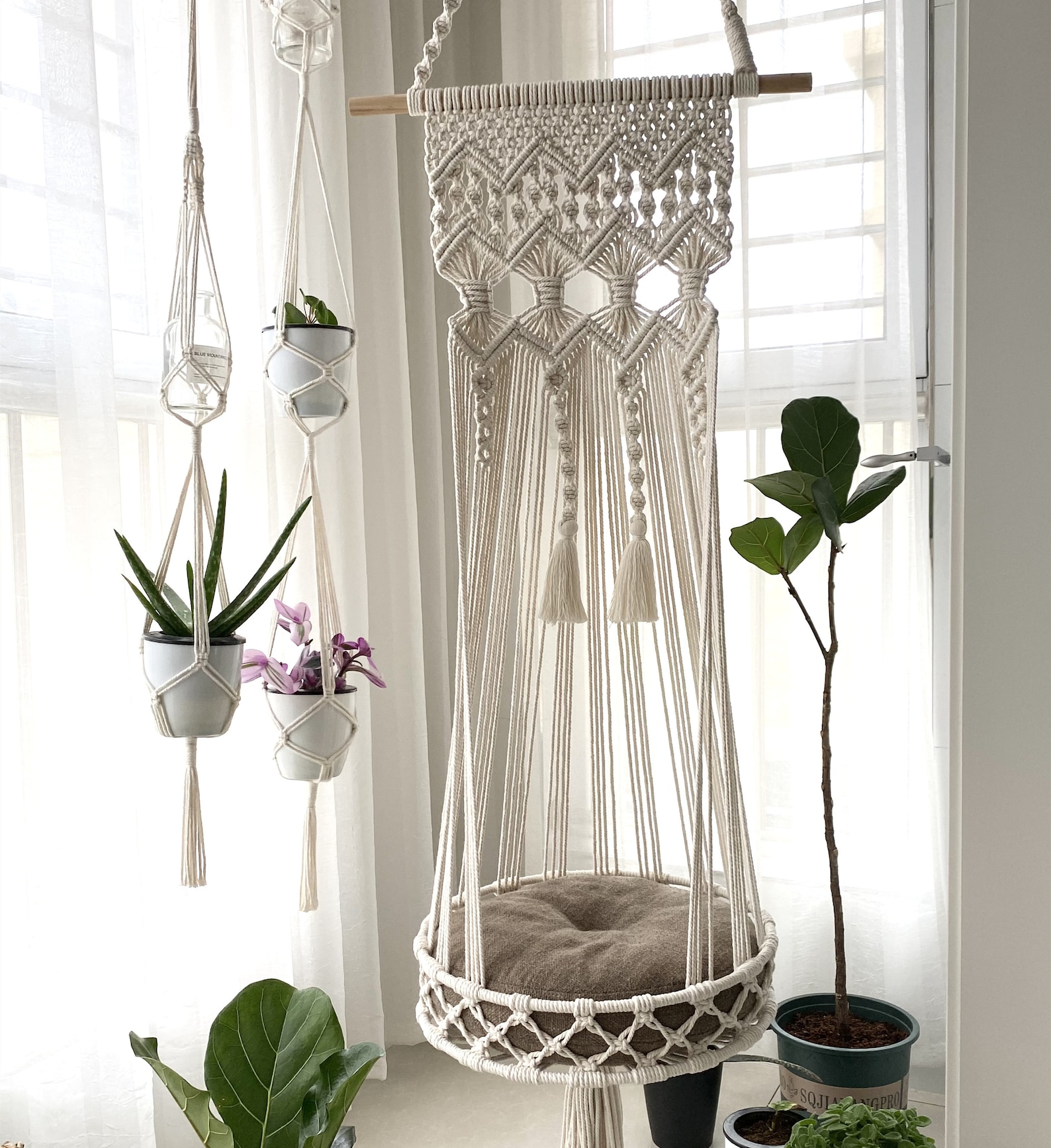 Cat Macrame Basket Hanging Cat Basket Cat Hanging Bed Cat Etsy