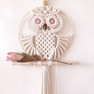 Beginner Level / PDF Macrmae Patterns for Owl Wall Hanging / Pdf Tutorial for How to Macrame Owl Hanging, Macrame PDF Instruction