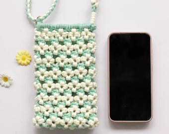Beginner Level, Macrame PDF Pattern in English, Macrame PDF Tutorial for Cell Phone Bag,  Cell Phone Bag Pattern, Macrame PDF Instruction