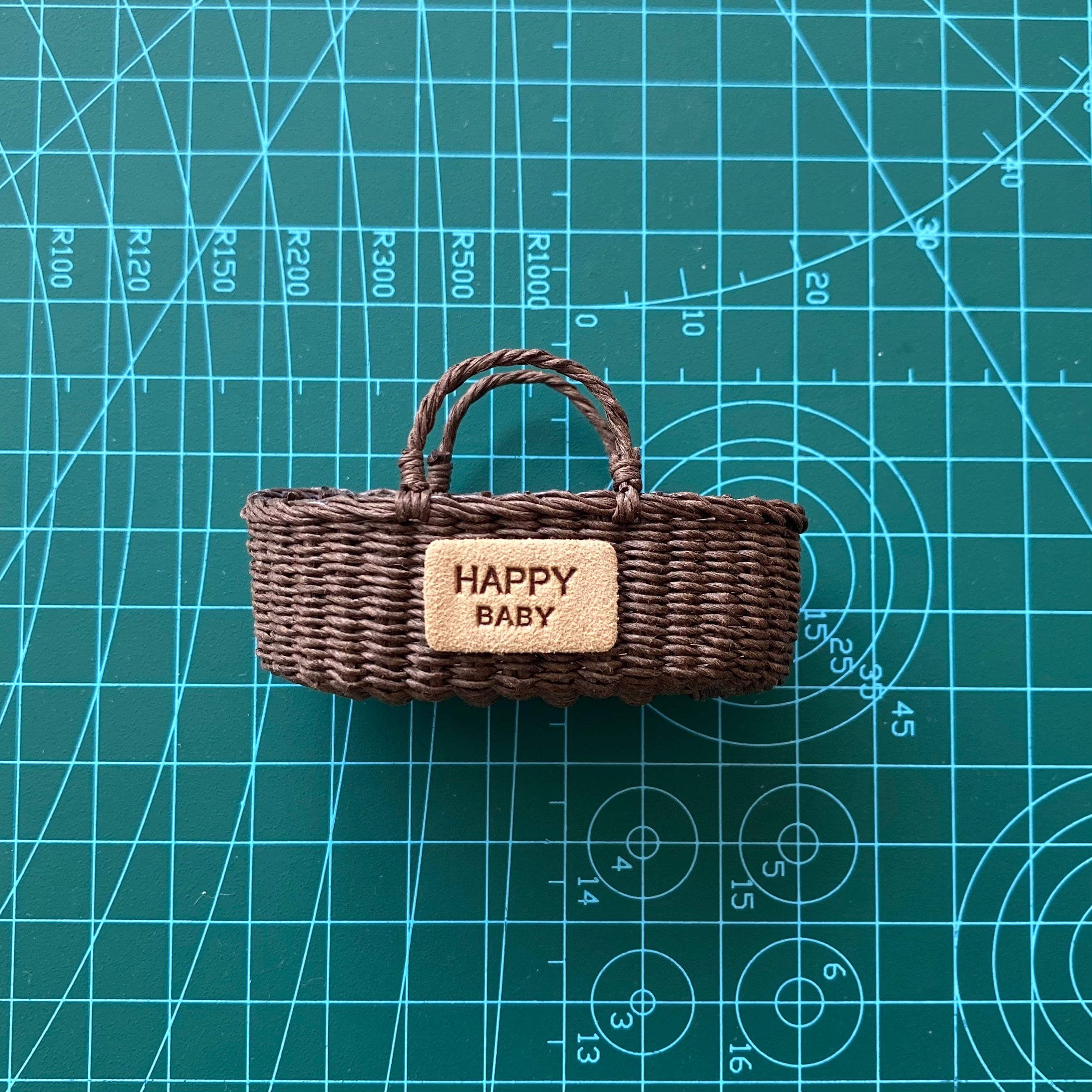 Handmade Rattan Miniature Basket for Tiny Jars & Bottles, Vintage