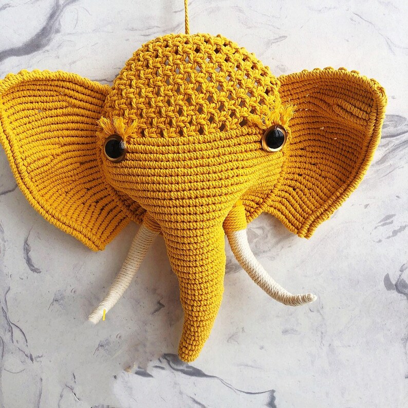 Hanging Macrame Elephant Wall Art Hanging Macrame Animals Etsy
