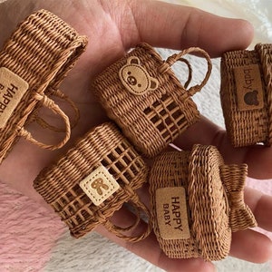 Exklusive Rattan Miniatur Korb Aufbewahrungs-Set für Puppenhaus-Miniatur Möbel für Puppenhaus Dekor-Miniatur Korb Aufbewahrungs-Set für 1/12 Puppen