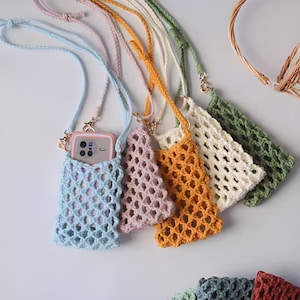 Makramee PDF Muster, Makramee PDF Anleitung, Modernes Makramee Muster, Macrame Handytasche, Makramee PDF Anleitung, Geschenk für Mädchen, Geschenk für Mama