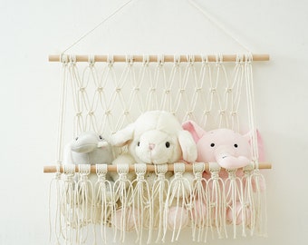 Macrame Wall Hanging Toy Storage, Macrame Magazine Storage, Newspaper Display, Toy Arrangement