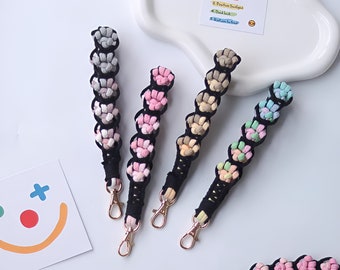 BEGINNERNIVEAU / Macramé-tutorial / macramé leren / macramé-telefoonriem / macramé-sleutelhanger / doe-het-macramékit / pdf-patroon/Engelse versie