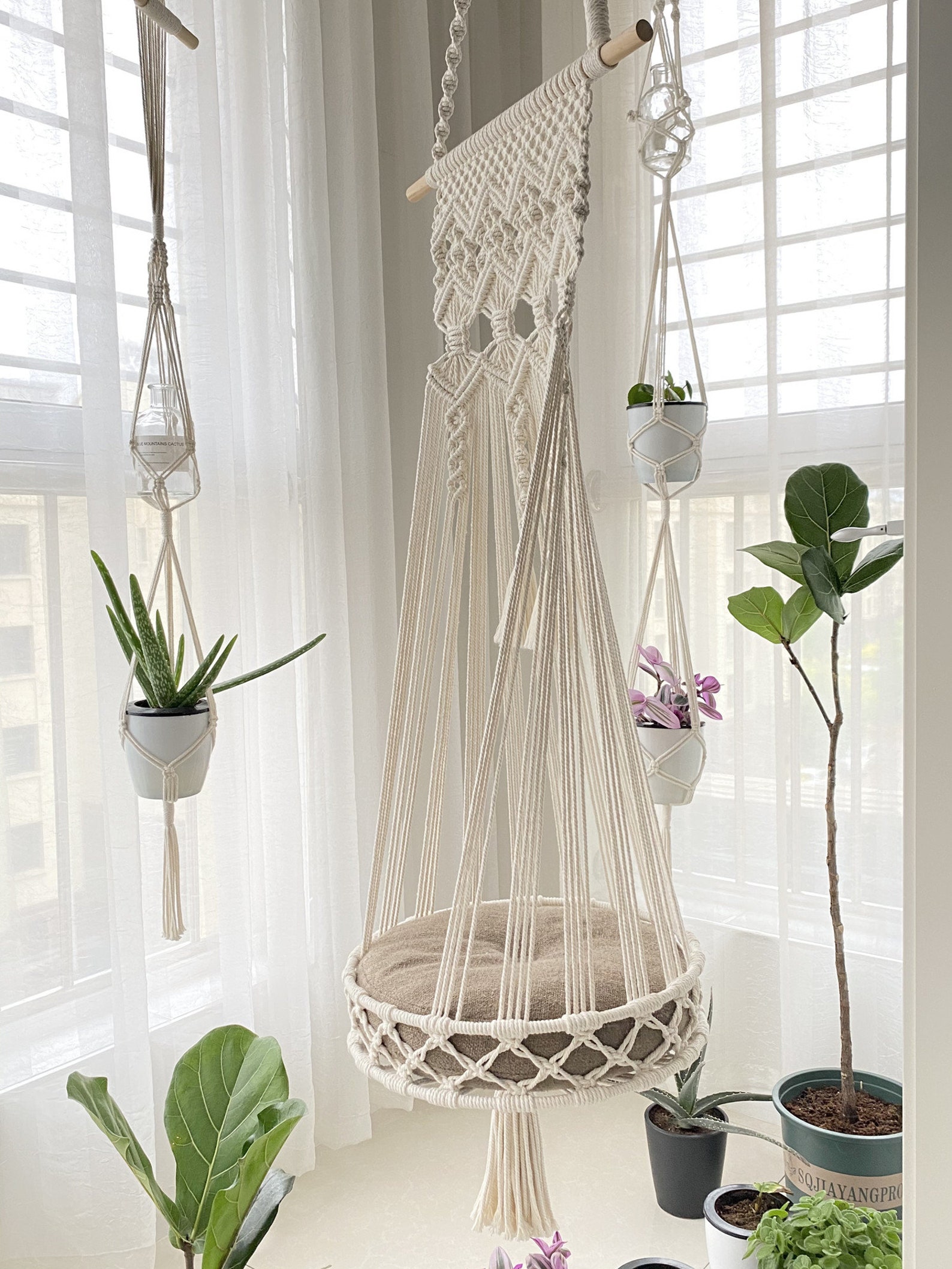 Cat Macrame Basket Hanging Cat Basket Cat Hanging Bed Cat Etsy