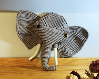 Macrame elephant decor. Macrame wall hanging kit. Craft kits for adults and kids. Bohemian home and wall decor diy kit