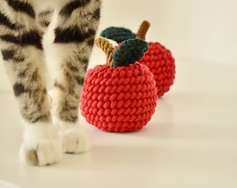 英語初心者レベルの PDF マクラメ パターン アップル オーナメント - マクラメ PDF チュートリアル ステップ バイ ステップ - DIY マクラメ パターン - クリスマス ギフト