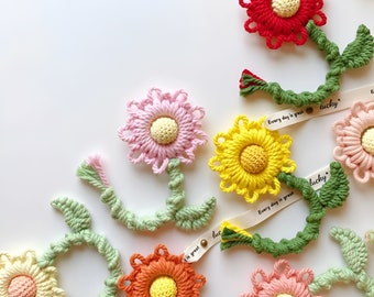 Colorful Macrame Flower PDF Patterns, Macrame Bag Hanger, Macrame Car Hanger, Macrame Wall Hanging, DIY Gift for Girl, Gift for Her