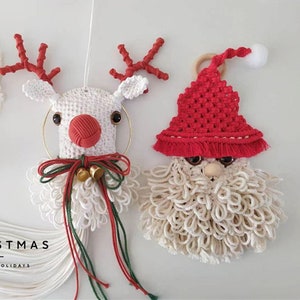 Beginner Level 2 PDF File for Macrame Elk Pattern, Macrame Santa Claus Pattern, Pdf Macrame Pattern, Pdf Tutorial Step by Step with Pictures