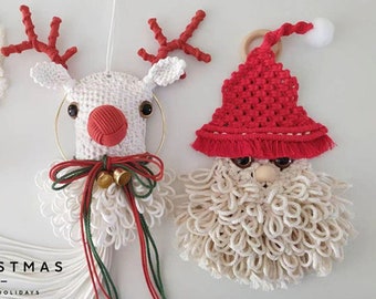 Beginner Level 2 PDF File for Macrame Elk Pattern, Macrame Santa Claus Pattern, Pdf Macrame Pattern, Pdf Tutorial Step by Step with Pictures