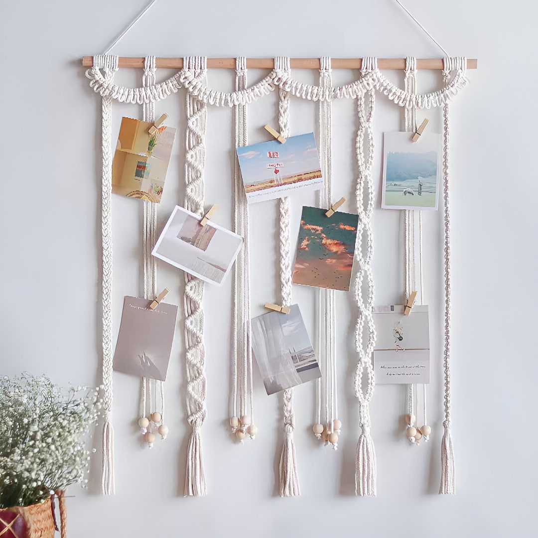 BEGINNER LEVEL / Macrame Tutorial / Macrame Photo Wall Display ...