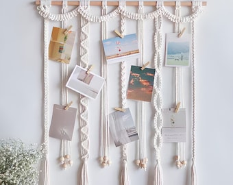 BEGINNER LEVEL / Macrame Tutorial / Macrame Photo Wall Display / Macrame Photo Hanger / Macrame Bow Hanger / PDF Pattern/English Version