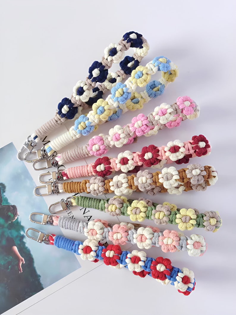 POZIOM POCZĄTKUJĄCY / Samouczek makramy / Nauka makramy / Pasek na telefon makramy / Brelok makramy / Zestaw do makramy DIY / Wzór PDF / Wersja angielska zdjęcie 1