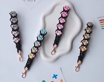 NIVEL PRINCIPIANTE / Tutorial de macramé / Aprende macramé / Correa para teléfono de macramé / Llavero de macramé / Kit de macramé para hacer tú mismo / Patrón en PDF / Versión en inglés