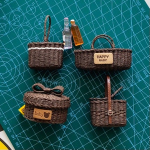 Dollhouse Miniature Basket Miniature Wicker Basket Tiny Dollhouse Miniature Basket Miniature Wicker Basket Tiny