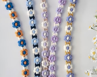 PDF Patterns Macrame Flower Bag Strap with Lobster Clasps in English, Beginner Level PDF Bag Strap, Macrame Bag Strap, Macrame Camera Strap