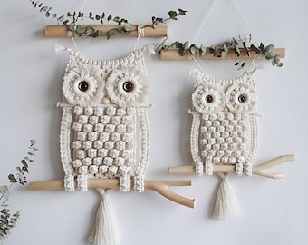 Beginner Level Macrame Owl Pattern - PDF Owl Tutorial - Macrame Owl Wall Hanging - Macrame Instruction - DIY Macrame Gift - Owl Lover Gift