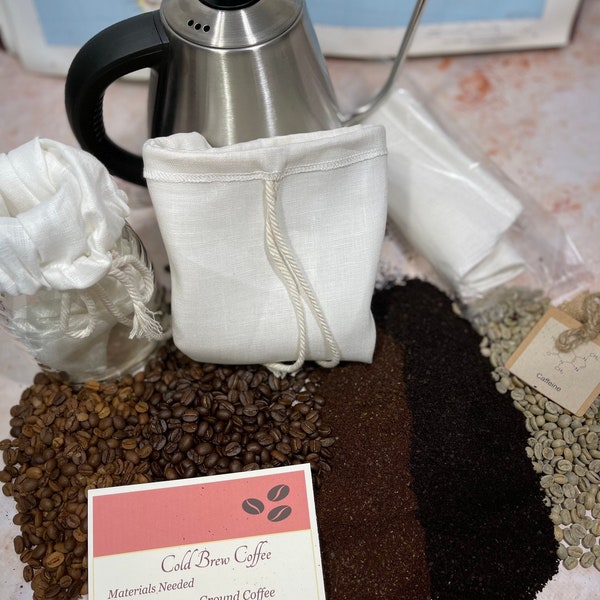 100% Organic Hemp or Disposable Cold Brew Coffee Filter Bags Choose Size 8x 12 10x12 12x12 or 5 gallon