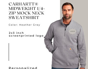 Bulk Order, Personalized Workwear, Carhartt® Midweight 1/4-Zip Mock Neck Sweatshirt