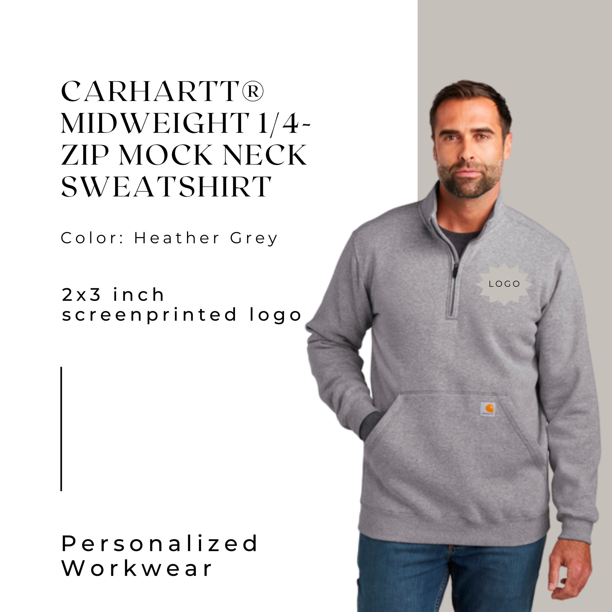 Bulk Order Personalized Workwear Carhartt Midweight 1 4 zip