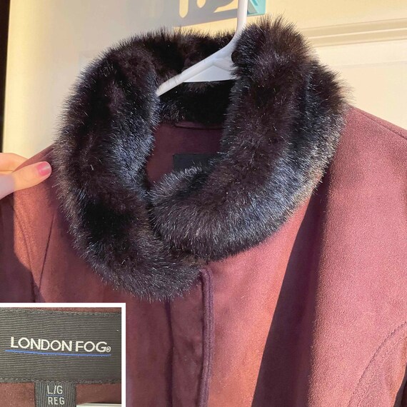 Vintage London Fog brown coat / Faux fur trim coa… - image 7