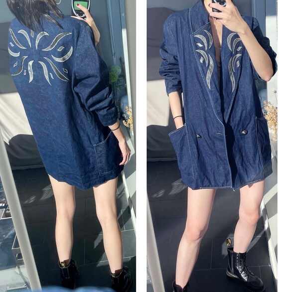 Cheetah Print 90s Oversized Denim Jacket (M/L) main image 0