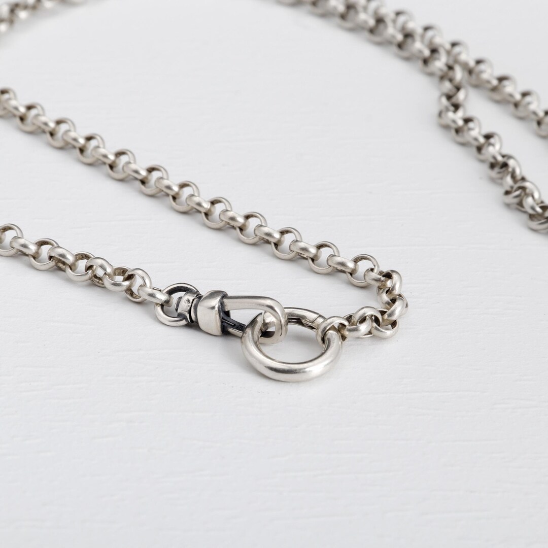 925 Sterling Silver Rolo Chain Necklace 4mm 5mm, Gift for Her ...