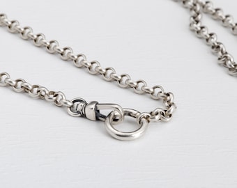 925スターリングシルバーロロチェーンネックレス 4mm 5mm、彼女へのプレゼント、記念日の贈り物