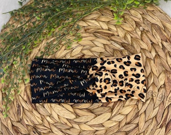 MAMA Headband/turban Cheetah Print Mom headband Animal print headband mama