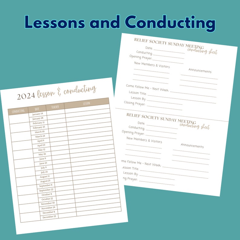 2024 Relief Society Presidency Printable Planner Binder LDS Activity