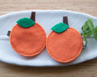 Orange Felt Hair Clip - Fruit Clip - Hair Fashion - Hair Accessories