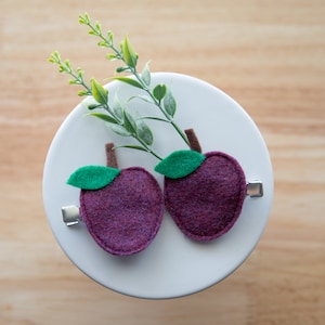 Plum Felt Hair Clip - Fruit Clip - Hair Fashion - Hair Accessories - Purple