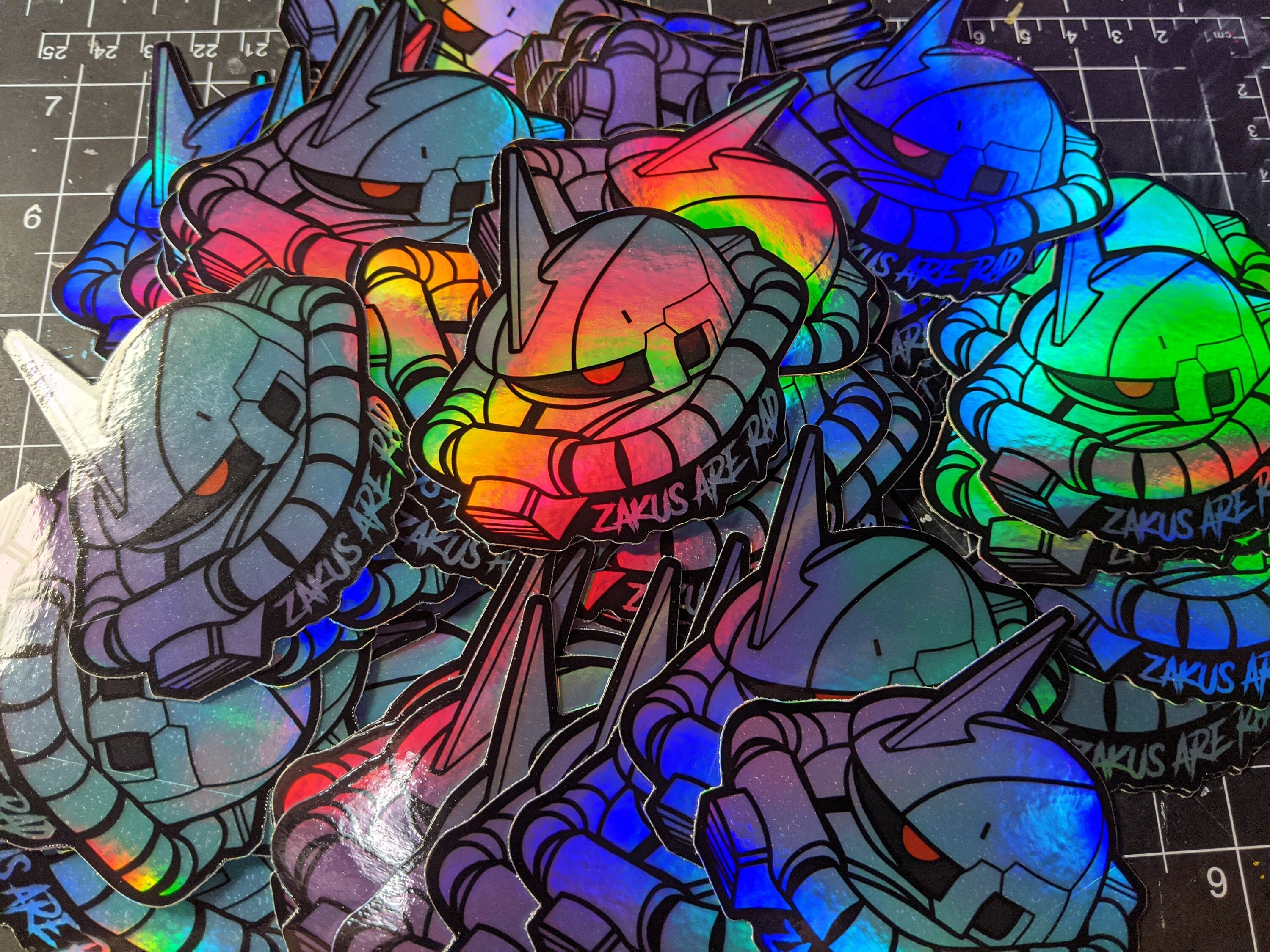 Zaku's Are Rad Holographic Sticker