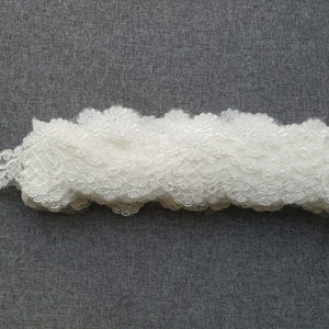 weiß ivory Schleierspitze Alencon Spitzenleiste Brautschleier 3 in