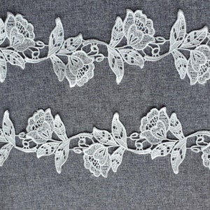 ivory Wasserlösliche Blume Spitze Weiß Wasserlösliche Stoff häkeln Polyester Spitzenband Handwerk